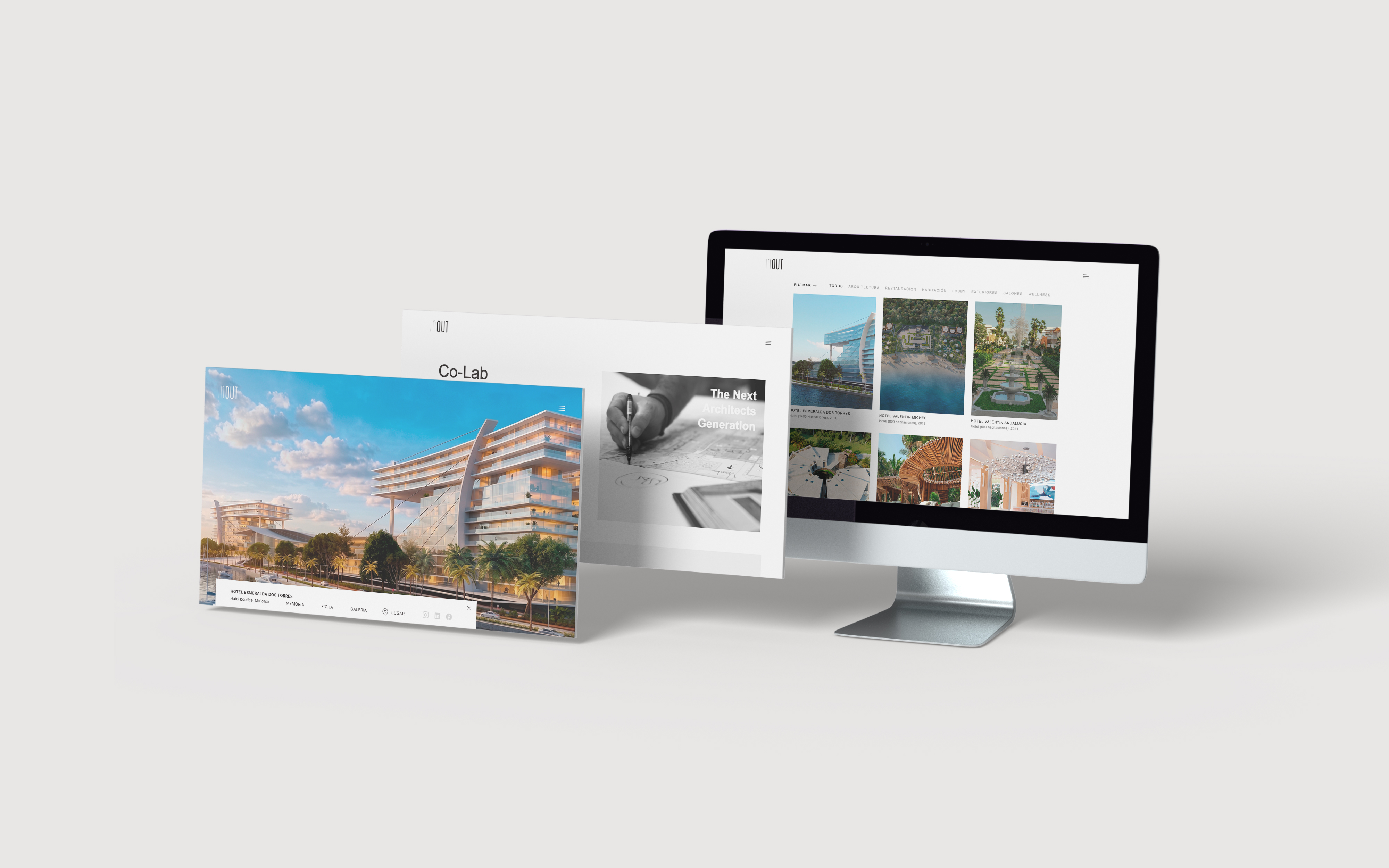 Diseño responsive de Web InOut en ordenadores